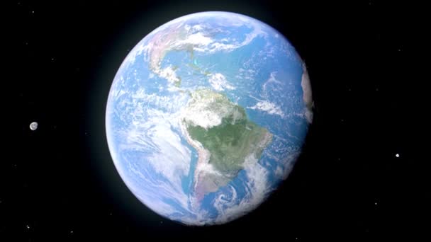 Planeta Tierra Espacio Exterior Planetas Globo Rotación Realista Tecnología Astronomía Video de stock libre de derechos