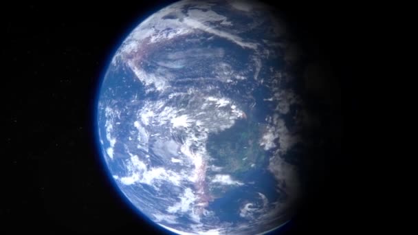 Planeta Terra Espaço Exterior Globo Planetas Rotação Realista Tecnologia Astronomia — Vídeo de Stock