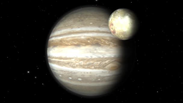 Jupiter Ruimte Planeet Wolk Zonne Universum Astronomie Aarde Ster Sterrenstelsel — Stockvideo