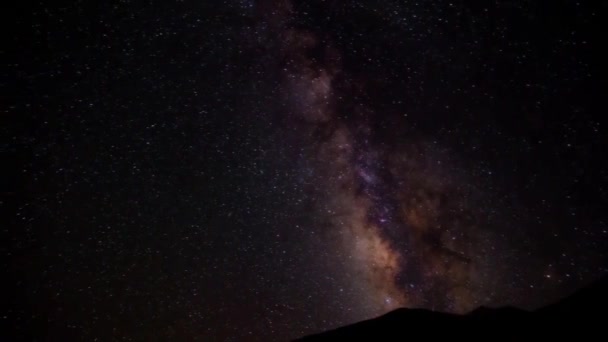 Spirál Galaxis Tejút Naprendszer Timelapse Éjszakai Égbolt Csillagok Háttér Gyönyörű — Stock videók