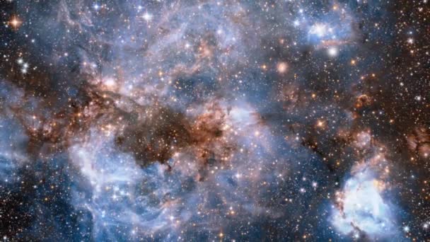 Samanyolu Galaksisinden Geçen Soyut Arka Plan Uçuş Geçişi — Stok video