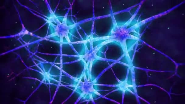 Mozkový Systém Pracuje Neuron Přijímá Chemické Elektrické Signály Pozadí — Stock video