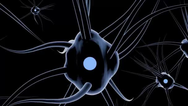 大脑系统工作神经元接收化学和电信号背景 — 图库视频影像