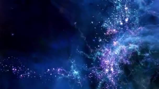 Fondo Azul Espacio Colorido Lechoso Universo Estrellas Hermosa Astronomía Cielo Video de stock