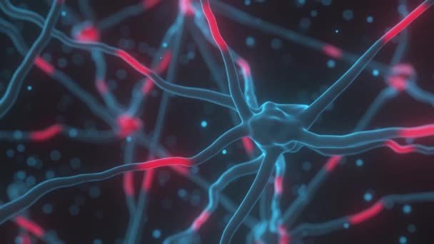 Neuron Nätverk Arbetar Koncept Kommunikation Vetenskap Anslutning Affärsteknik Dator — Stockvideo