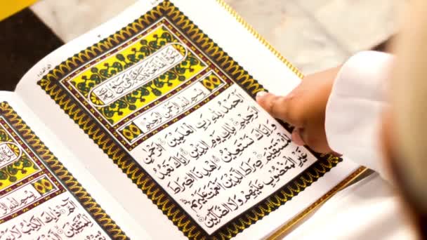Pagine Islamiche Del Corano Agrifoglio Libro Dell Islam Musulmano Libro — Video Stock