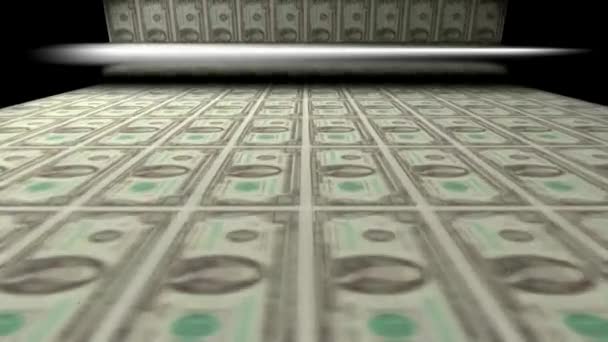 Abd Doları Banknotları Para Basma Süreci Dolar Para Yatırımı Yatırım — Stok video