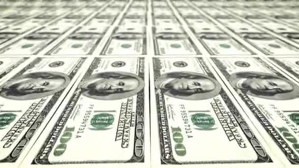 Dollars Banknotes Money Printing Process Dollar Funcing Work Investment Machine — 비디오