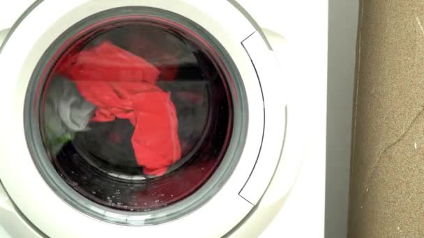 Wäscheausrüstung Reinigen Service Waschen Elektrisches Werkzeug Reinigen Schmutzige Kleidung Maschinenhygiene — Stockvideo