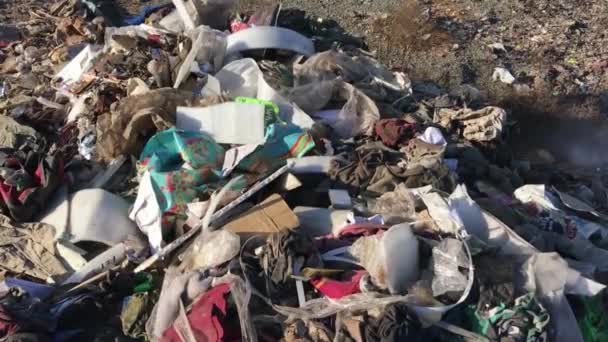 Vertedero Industrial Basura Basura Reciclaje Plástico Eliminación Del Medio Ambiente — Vídeo de stock