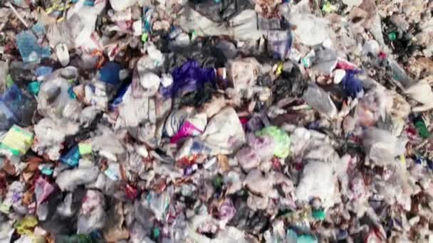Industrial Dumping Waste Landfill Garbage Recycle Plastic Environmental Disposal — Stock Video