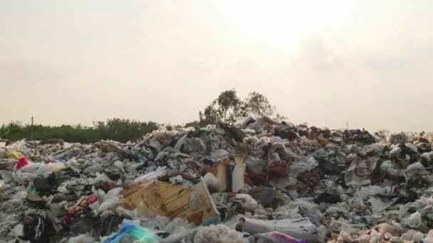 埋立地 廃棄物のヒープ大気汚染や環境への脅威を背景に — ストック動画
