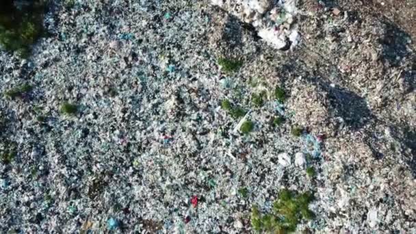 Aerial View Huge Rubbish Dump Trash Garbage Landfill Waste Problem — Stock Video