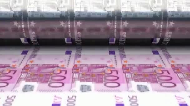 Euro Money Printing Currency European Finance Bank Illustration Cash Banking — Stock Video