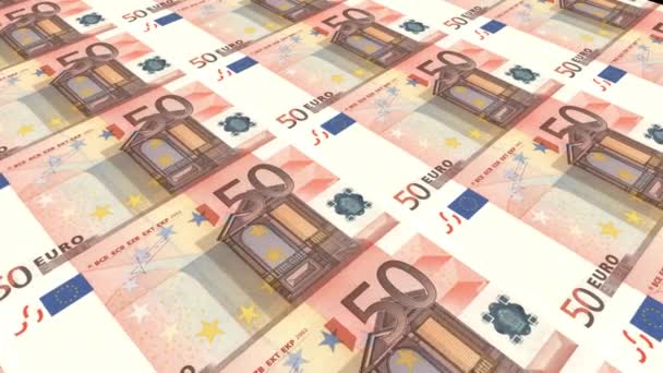 Geschlossene Gelddruckpresse Inflationskonzept Zählen Des Bargeldes Euro Finanzen Und Investitionen — Stockvideo