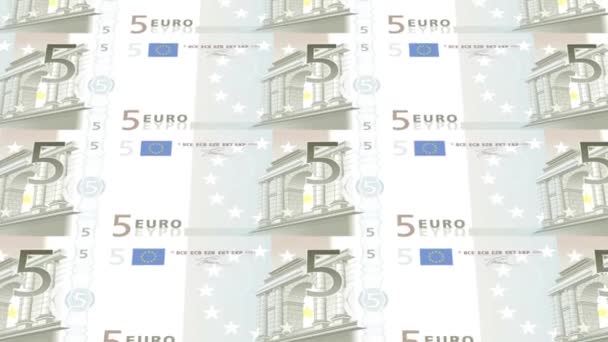 Impresión Dinero Bucle Concepto Inflación Conteo Efectivo Euros Finanzas Inversiones — Vídeo de stock