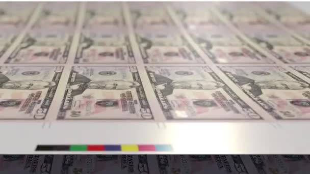 Drucken Euro Währung Bargeld Geld Finanzieren Papier Vermögen Banknote Geschäftsanimation — Stockvideo