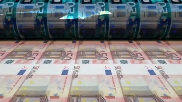 Printing Euro Currency Cash Money Finance Paper Wealth Banknote Business — Stock Video