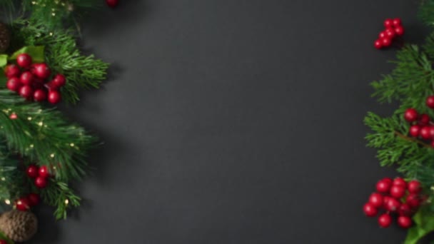 Σκούρο Φόντο Χριστούγεννα Κενό Φόντο Για Κείμενο Animation Χριστουγεννιάτικη Διακόσμηση — Αρχείο Βίντεο