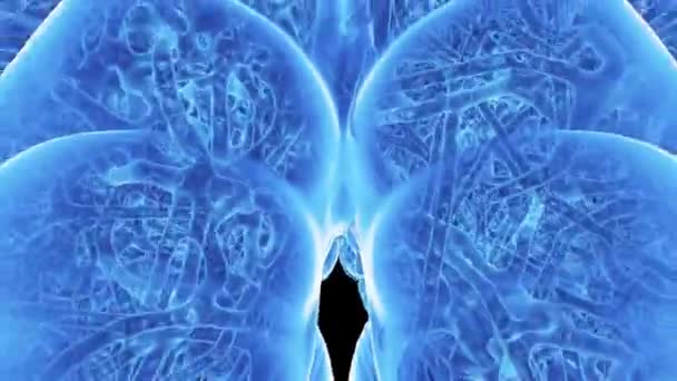 3Dアニメーション神経系脳スフィアシームレスループ黒背景医療科学の概念 — ストック動画