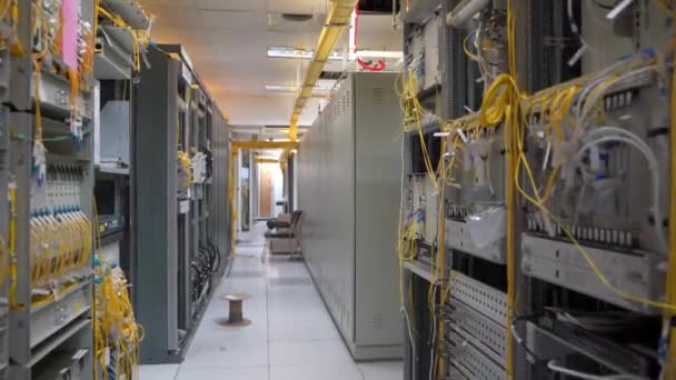 High Tech Digital Server Room Réseau Arrière Plan Internet Réseau — Video