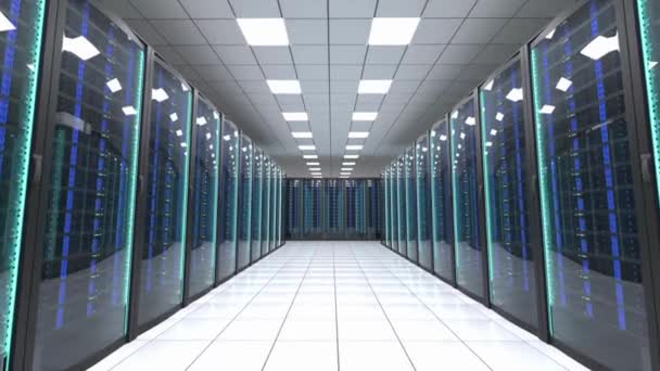 Servers Close Server Modern Data Center Mining Farm Bitcoin Loopable — Stock Video