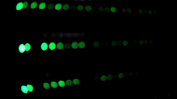 Licht Van Data Center Server Racks Kasten Netwerkbeveiliging Serverruimte Internet — Stockvideo