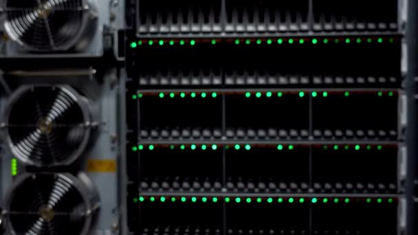 Serveurs Base Données Modernes Server Room Rack Hébergement Data Center — Video