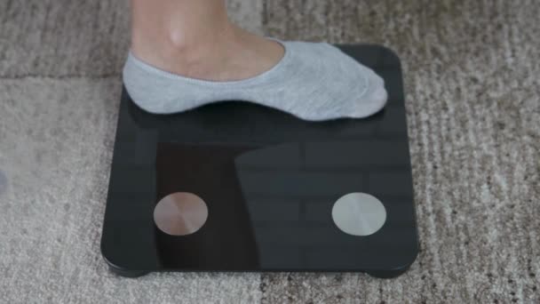 Vérification Perte Poids Pied Avec Chaussette Mesurer Avec Balances Body — Video