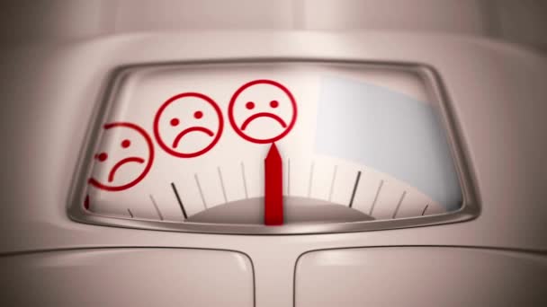슬프고 미소를 머금은 체중의 다이어트 — 비디오