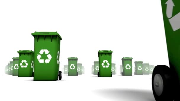 Animação Reciclagem Lixo Lixo Lixo Lixeira Fundo Conceito Reciclagem Ambiental — Vídeo de Stock