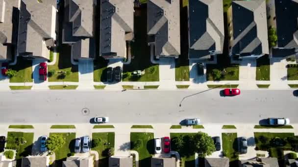 Drone Wide Air View Modern Suburban Neighborhood House California Usa — стокове відео