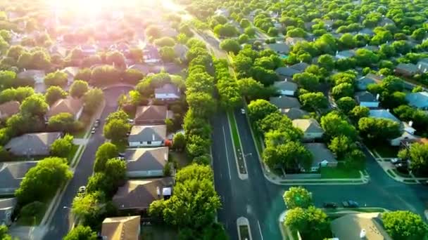 Aerial View Suburban Neighborhood Herfst Australië Residentiële Huizen Drone Schot — Stockvideo