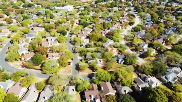 Aerial View Suburban Neighborhood Herfst Australië Residentiële Huizen Drone Schot — Stockvideo