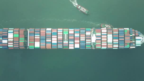 Kontainer Kapal Full Load Impor Kontainer Pengiriman Latar Belakang Transportasi — Stok Video