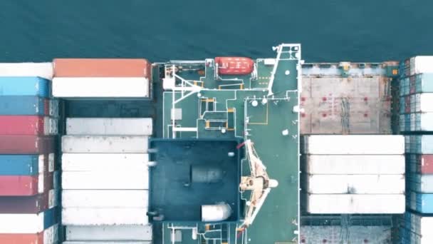 Kontenerowiec Żegluga Morska Przemysł Transport Towarowy Koncepcja Globalny Transport Logistic — Wideo stockowe