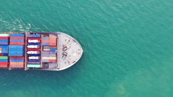 Buque Carga Contenedores Puerto Industrial Puerto Importación Exportación Comercio Comercial — Vídeos de Stock