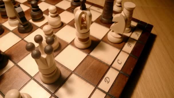 Шахматы Шахматы Победа Крупным Планом Победа Над Стратегией Анализа Развития — стоковое видео