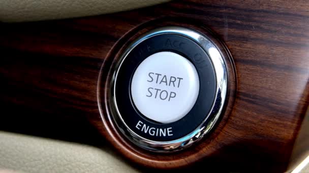 Кнопка Запуску Палець Автомобіля Сучасного Розкішного Концепту Перевезення Двигуна Внутрішнього — стокове відео