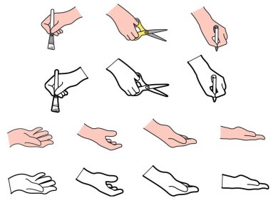 Vektör çizimi dokunmatik ve el işareti. Dokunmatik ekran ve dokunmatik hisse senedi simgesi için web topluluğu.