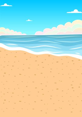 Dalgalı ve gökyüzü olan deniz plajı