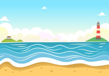 deniz manzarası, vektör çizim