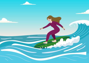 Dalgalara binen sörfçü kadın