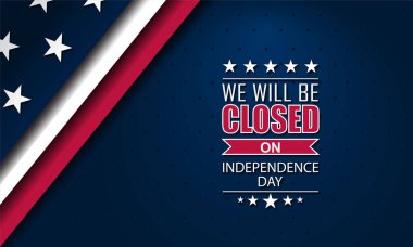 Bağımsızlık Günü ABD 4 Temmuz arkaplan tasarımı ile kapalı metin olacağız