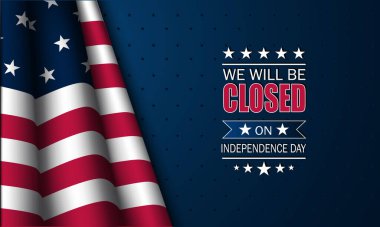 Bağımsızlık Günü ABD 4 Temmuz arkaplan tasarımı ile kapalı metin olacağız