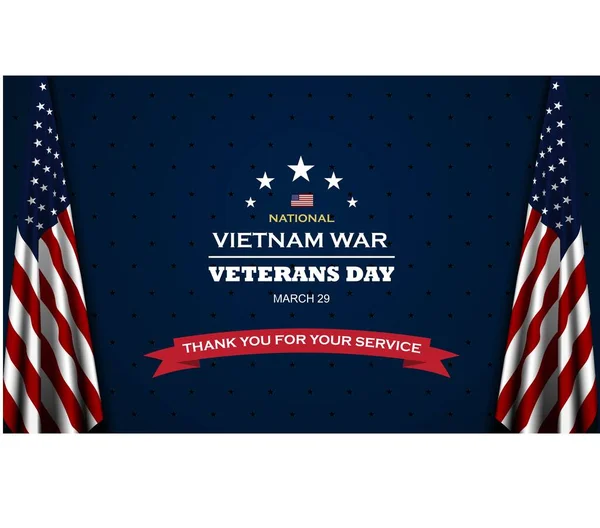 Szczęśliwy Narodowy Weterani Wojny Wietnamskiej Dzień Marzec Wektor Tła Ilustracja — Wektor stockowy