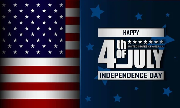 Glücklicher Vierter Juli Unabhängigkeitstag Usa Hintergrunddesign — Stockvektor