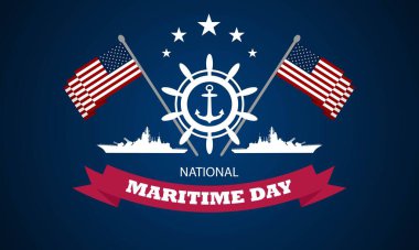 Ulusal Deniz Gününüz kutlu olsun 22 Mayıs Geçmiş Vektör İllüstrasyonu