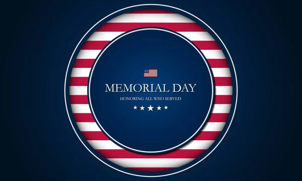 Memorial Day Background Design Honoring All Who Served Text — Stock Vector