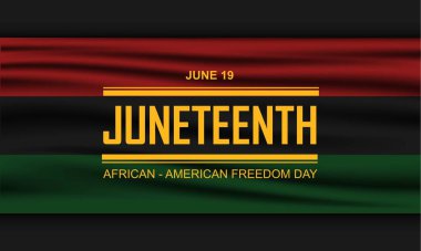 Mutlu Haziranlar. 19 Haziran Özgürlük Günü. Vektör illüstrasyonu.